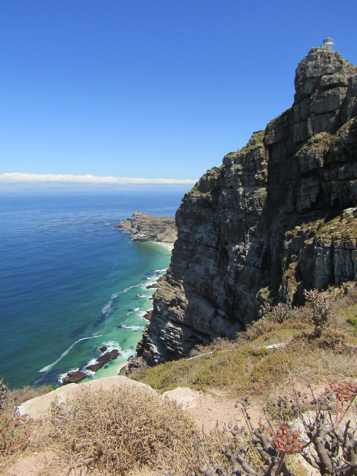 Looking back toward the lighthouse and the Atlantic Ocean