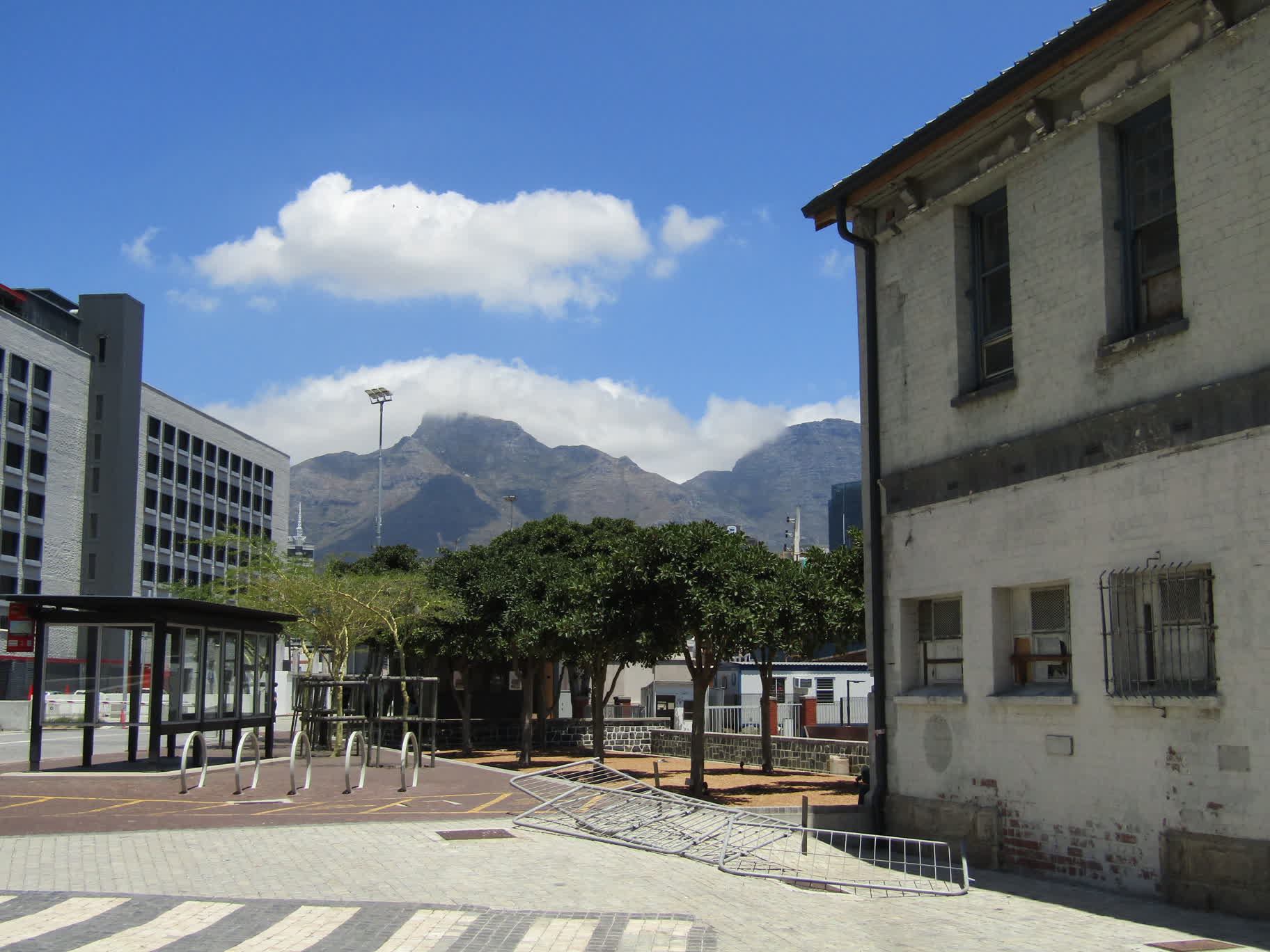 Looking south out of the gate to the East Quay dock