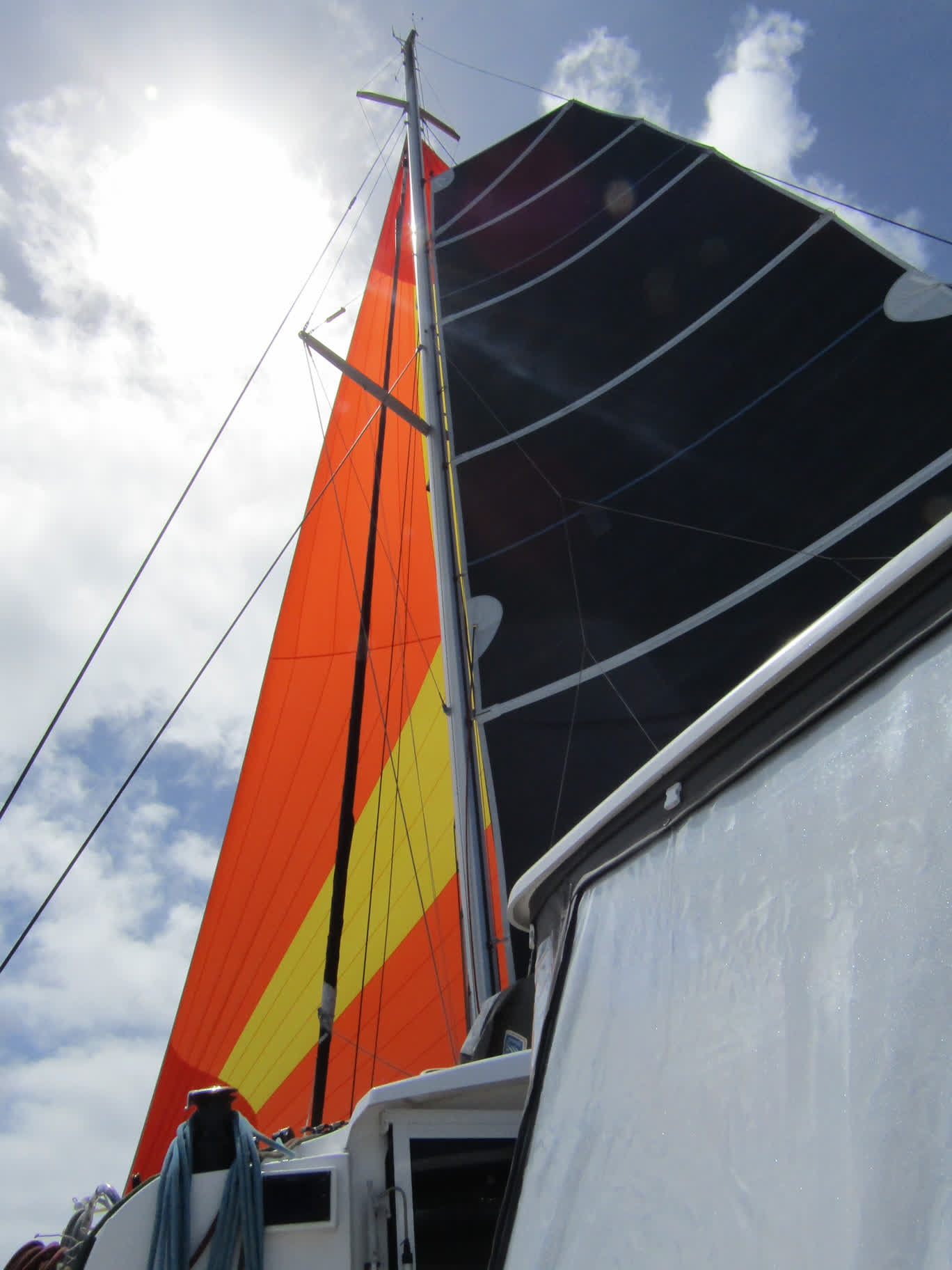 The Code D is essentially an asymmetrical spinnaker with a moveable tack